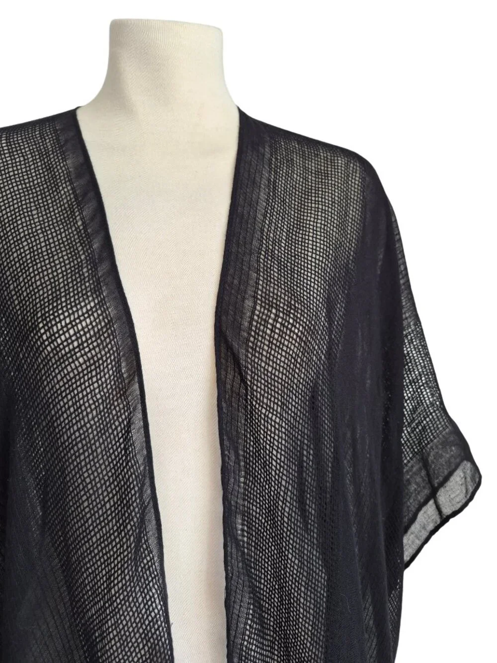 Sonoma Goods For Life Open Knit Ruana Kimono Black OS